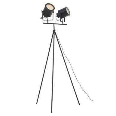 Two Spotlight Matte Black Tripod Floor Lamp | Stockholm