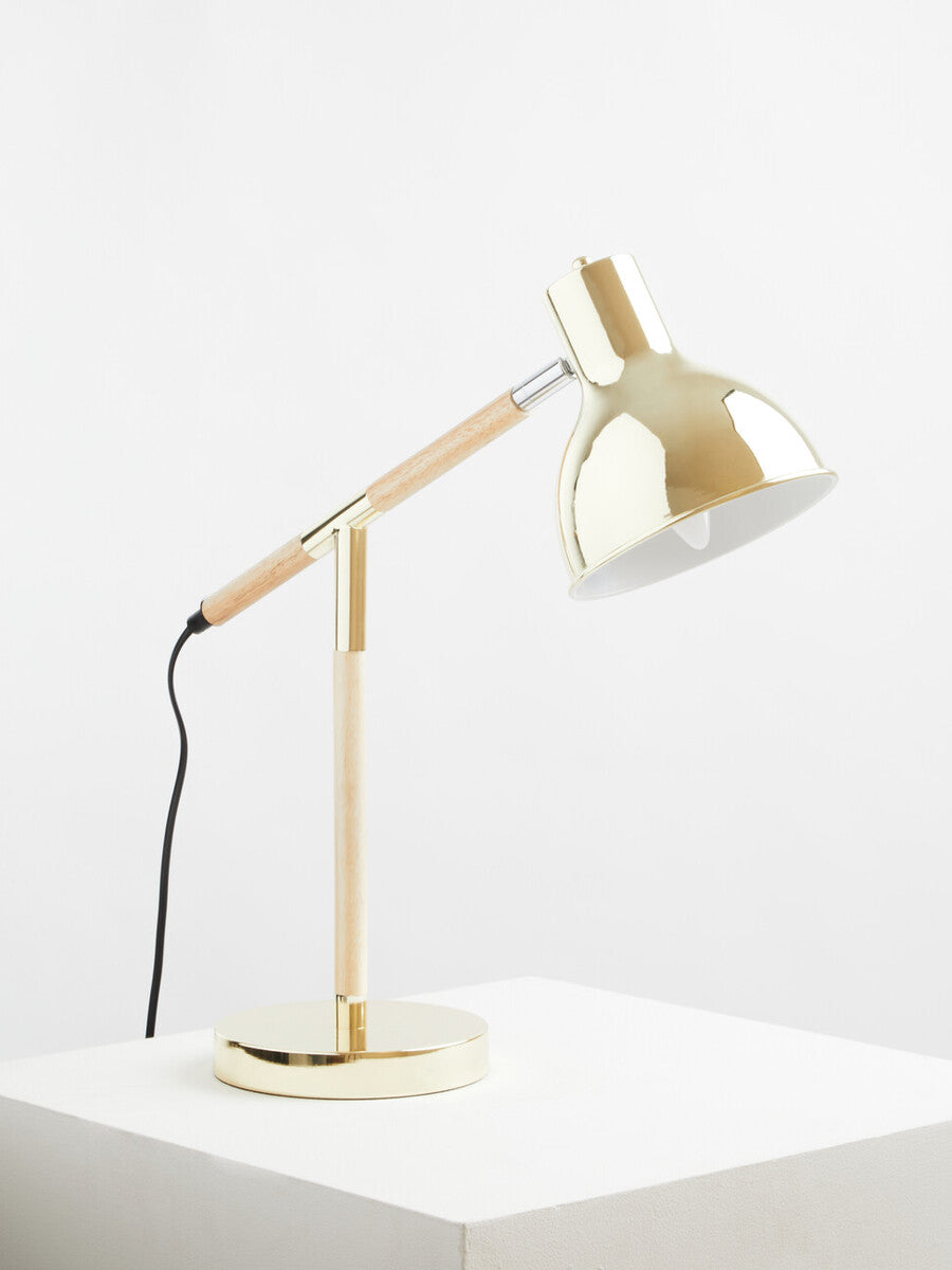 Adjustable Desk Lamp in Shiny Brass Finish | Stockholm