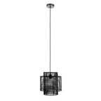 Black Rattan Overlapping Pendant Light | Jaya