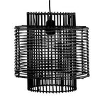 Black Rattan Overlapping Pendant Light | Jaya