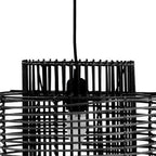 Black Rattan Overlapping Pendant Light | Jaya
