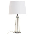 Clear Crystal Table Lamp with Chrome Base | Helvetia