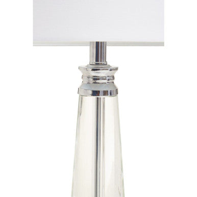 Clear Crystal Table Lamp with Chrome Base | Helvetia
