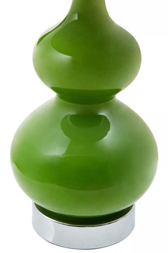 Green Glass Table Lamp with White Shade | Heidy