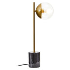 Small Gold Finish Metal Table Lamp with Black Marble Base | Revive