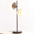 Two Light Silver and Black Marble Table Lamp | Revive