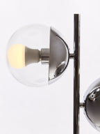 Two Light Silver and Black Marble Table Lamp | Revive