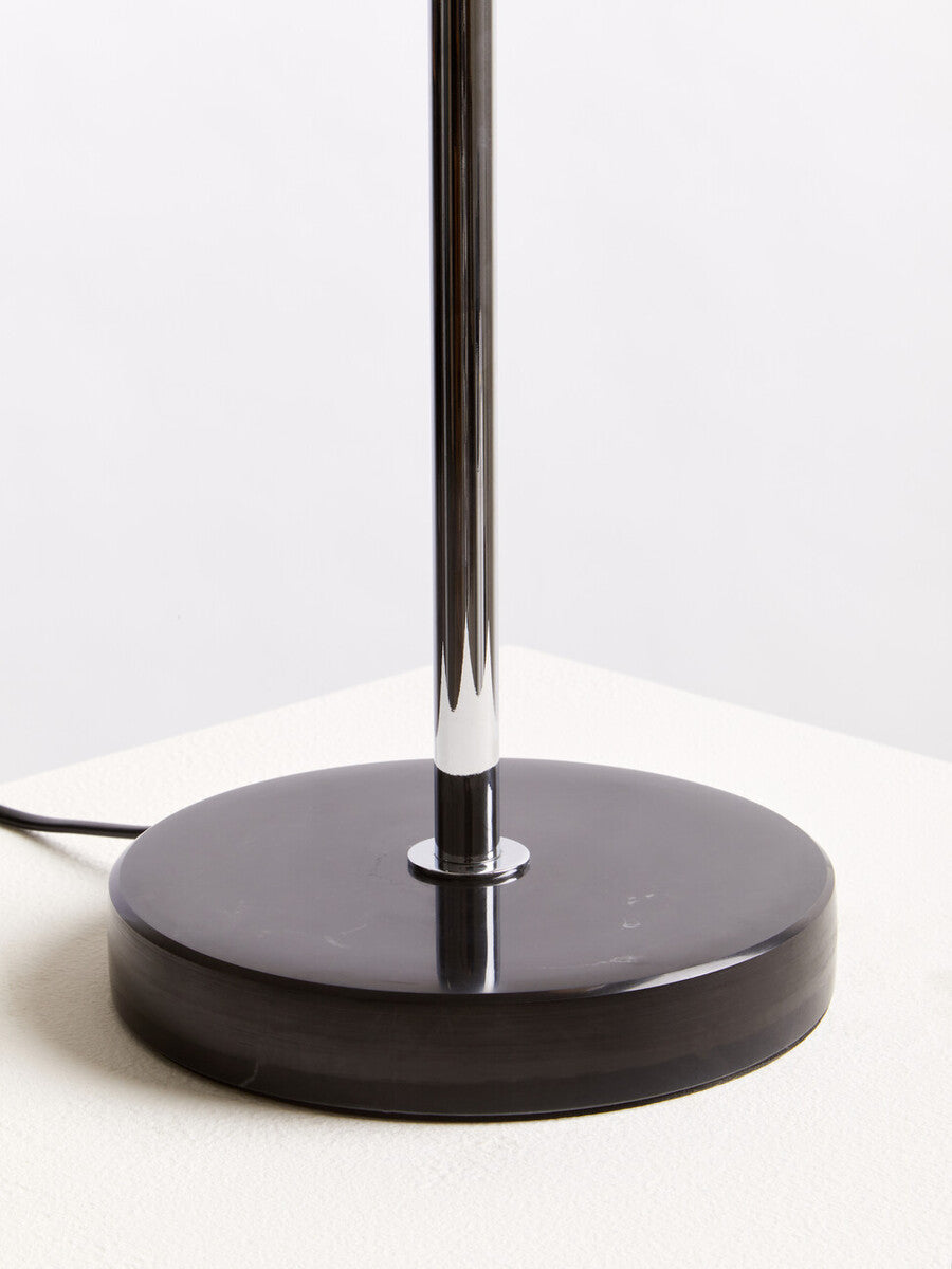 Two Light Silver and Black Marble Table Lamp | Revive