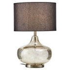 Silver Glass with Black Shade Table Lamp | Luz