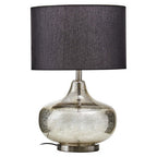 Silver Glass with Black Shade Table Lamp | Luz