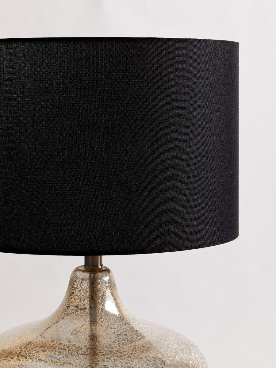 Silver Glass with Black Shade Table Lamp | Luz