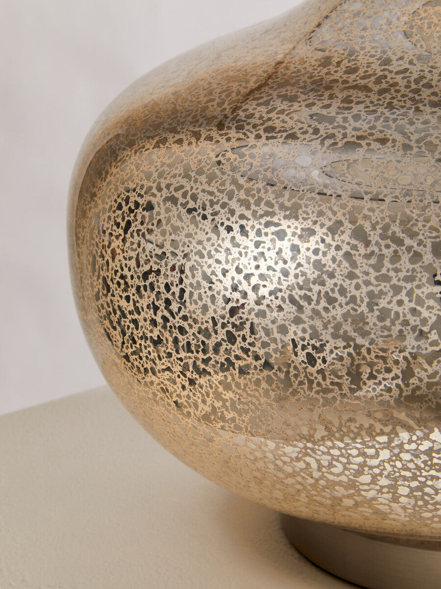 Silver Glass with Black Shade Table Lamp | Luz