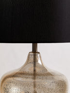 Silver Glass with Black Shade Table Lamp | Luz