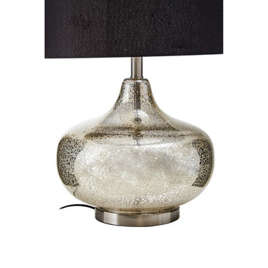 Silver Glass with Black Shade Table Lamp | Luz