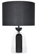 Clear Glass and Black Metal Table Lamp | Sellis