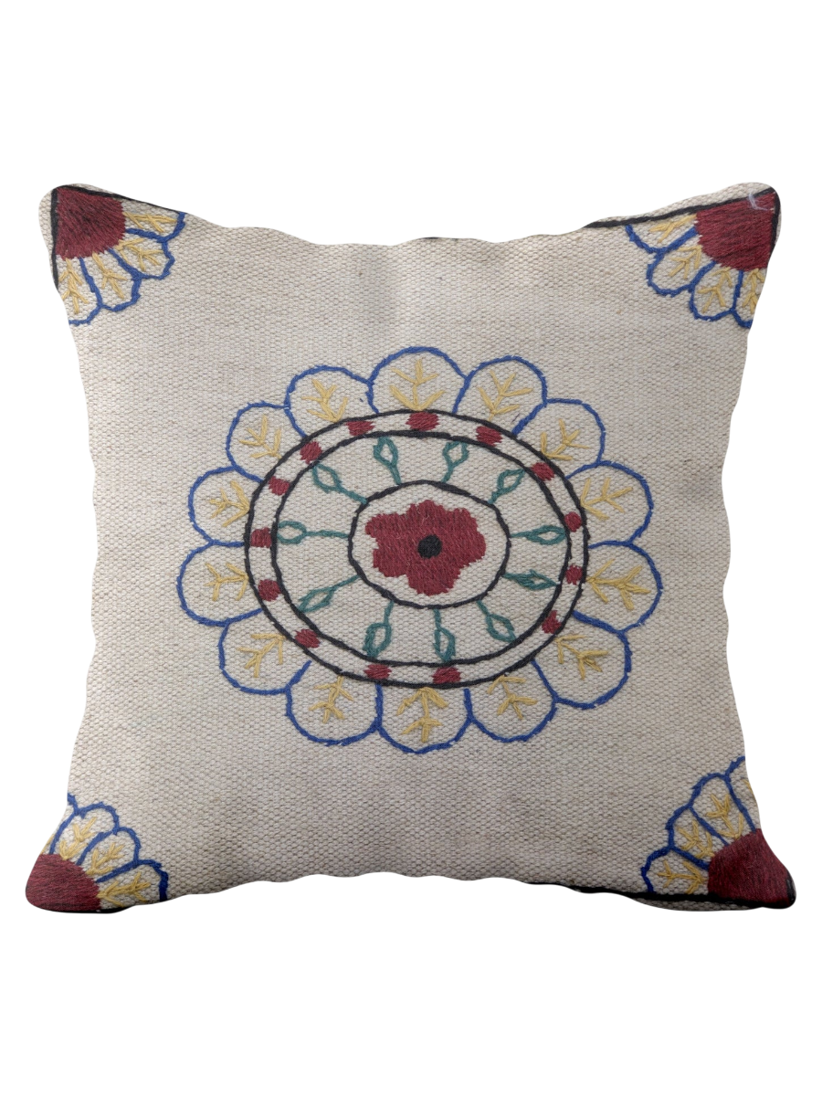 Suzani Hand Embroidered Cushion Cover - 45 x 45 cm