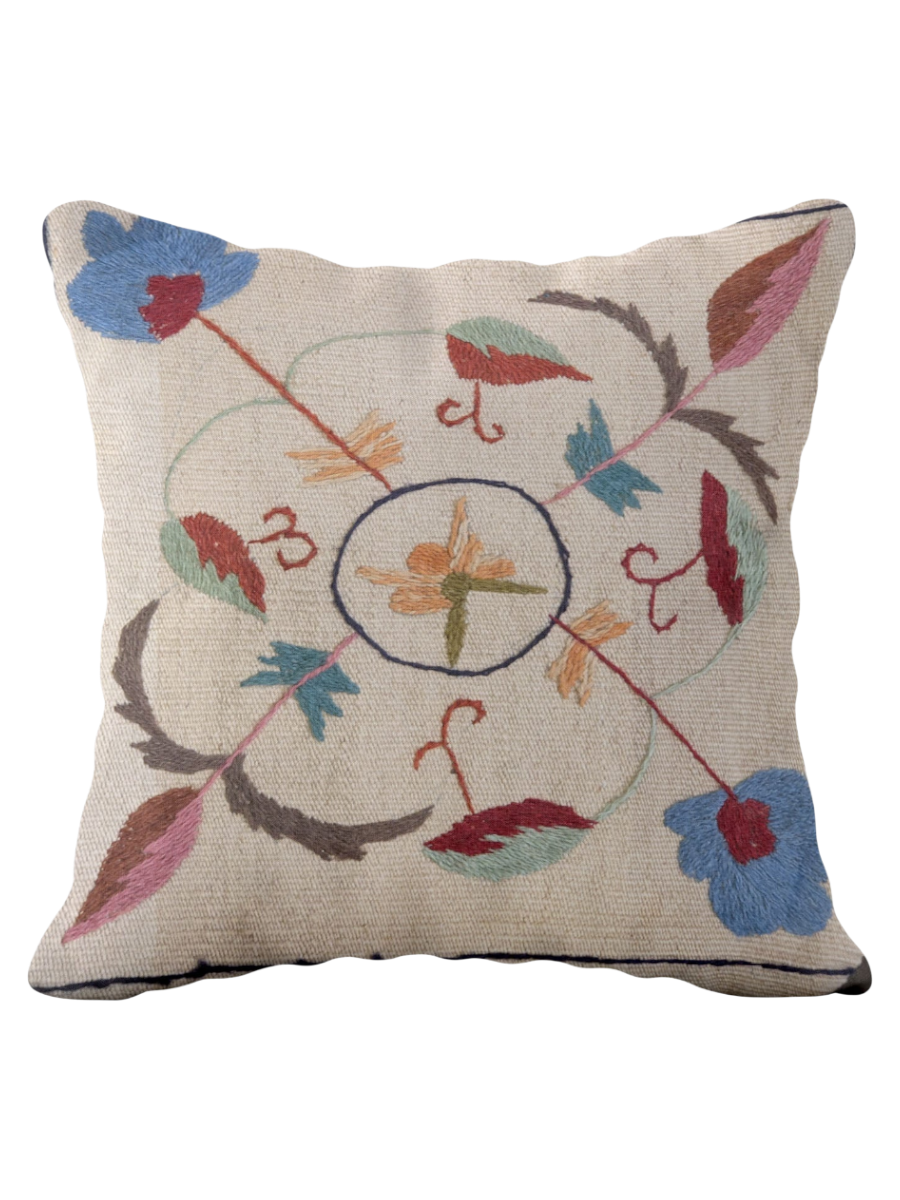 Suzani Hand Embroidered Cushion Cover - 45 x 45 cm