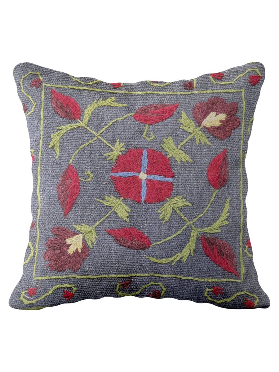 Suzani Hand Embroidered Cushion Cover - 45 x 45 cm