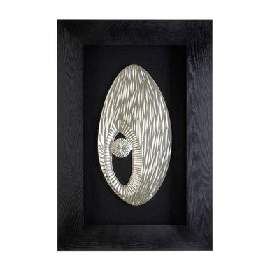 Framed Oval Carving Silver Wall Art | Nason