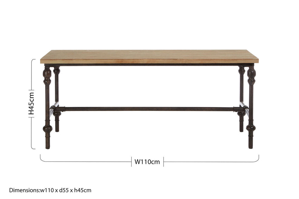 Natural Rectangular Coffee Table with Distressed Fir Wood Top | Tribeca