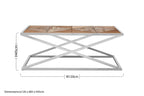 Natural Rectangular Coffee Table with Cross Frame Design | Hudson