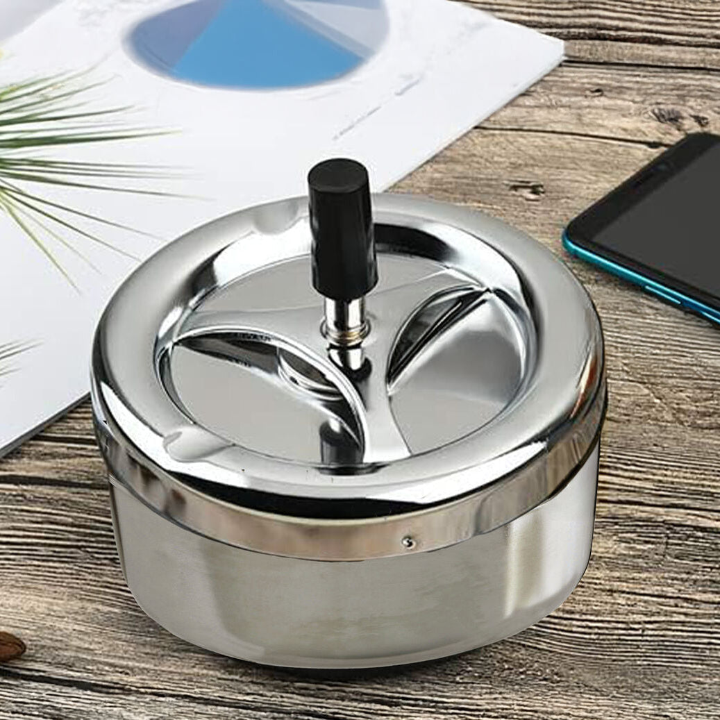 Chrome Effect Large Spinning Ashtray | Siberia