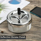 Chrome Effect Large Spinning Ashtray | Siberia