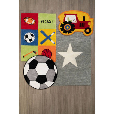 Grey and White Star Rug | Kids Rugs