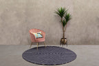 Bosie Blue and White Round Rug | Moyo