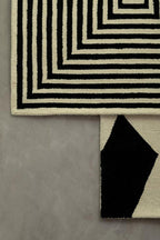 Bosie Large Black and White Geometric Rug | Milana