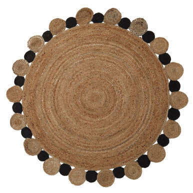 Bosie Large Natural and Black Jute Rug | Demir