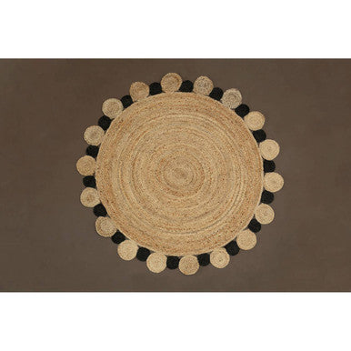 Bosie Large Natural and Black Jute Rug | Demir