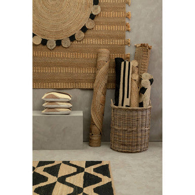 Bosie Large Natural and Black Jute Rug | Demir