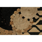 Bosie Small Round Natural and Black Jute Rug | Demir