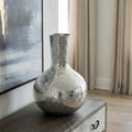 Silver Hammered Effect Bottle Vase | Safia