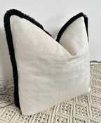 The Couture Cushion - The Fringed Ivory Dolce fringed in Black - Style No. 133