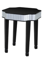 Black Mirrored Detail Top Side Table with Smooth Surface | Clavier