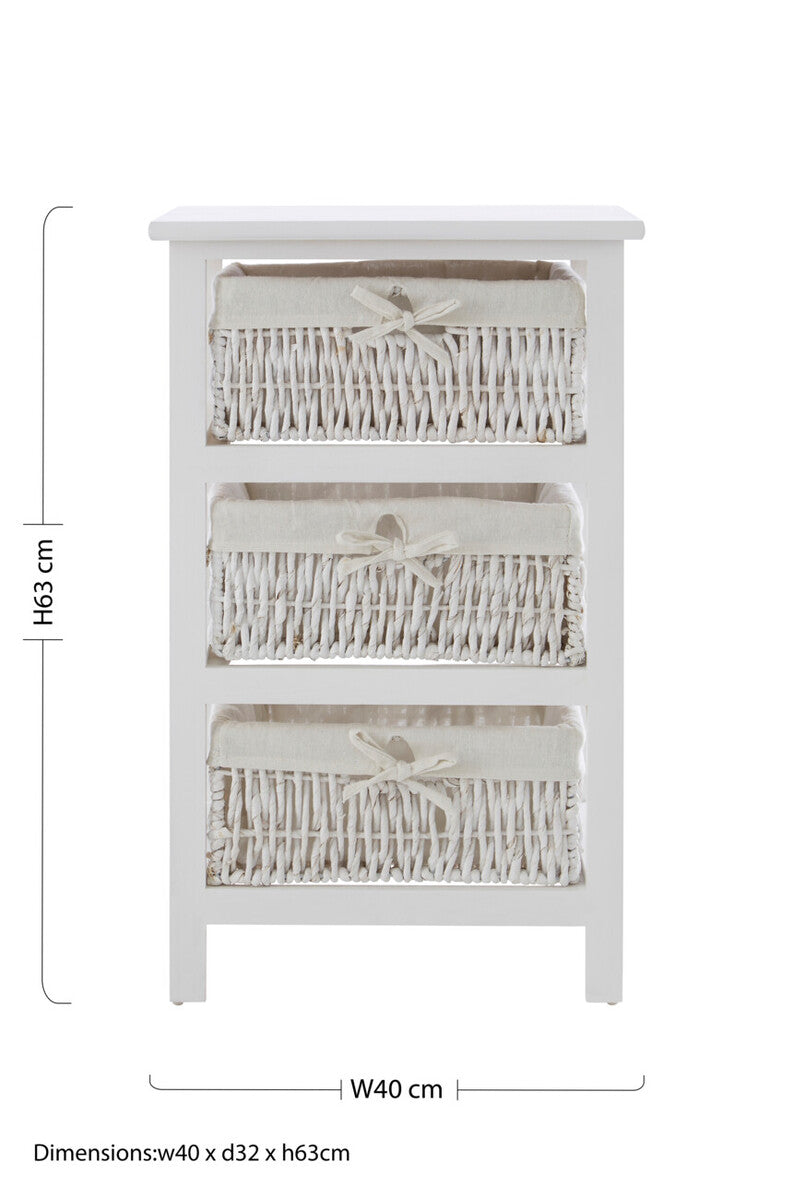3 Baskets White Storage Unit | Maize