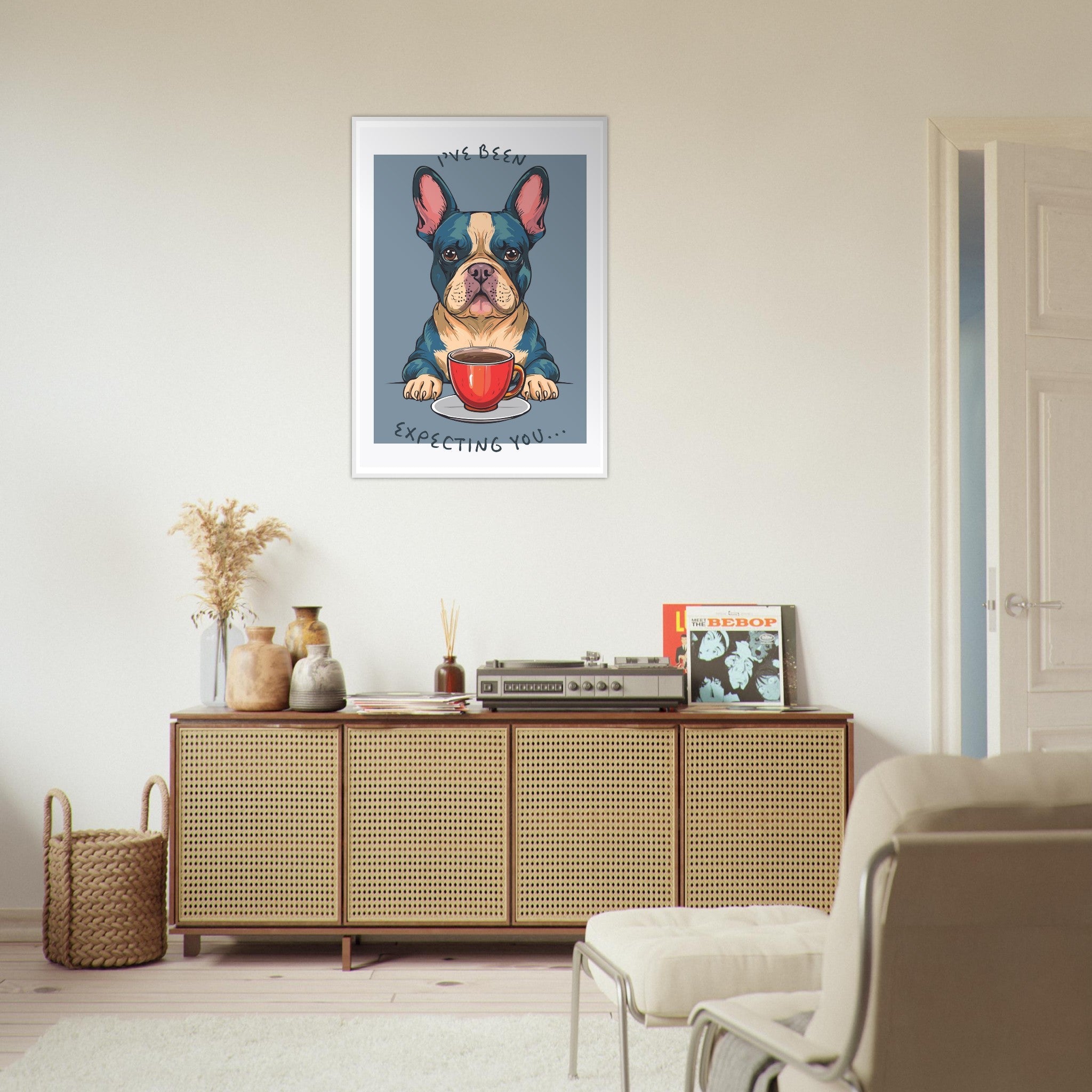 'I've Been Expecting You' (Dog) - Premium Matte Paper Wooden Framed Poster
