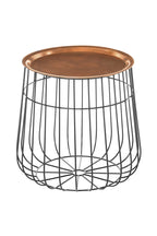 Gold Finish Copper Tray Top and Black Finish Base Side Table | Templar