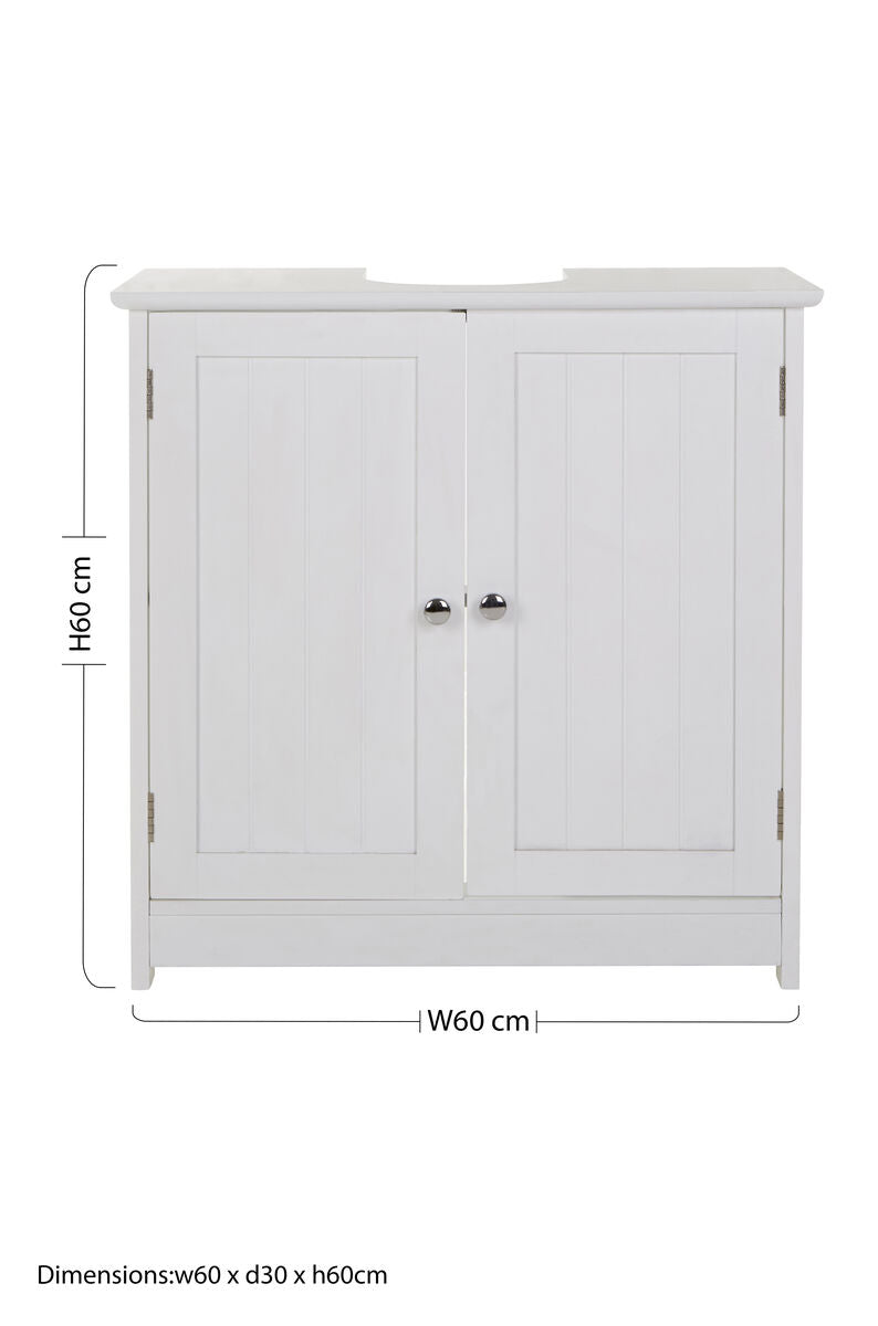 White 2 Door Under Sink Cabinet | Portland