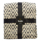 Beige and Grey Woven Throw | Bosie Chevron