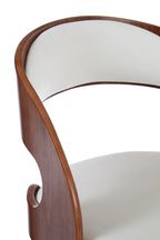 White Leather Effect Chair with Curved Back | Parkar