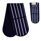 Navy Double Oven Glove | Butcher Stripe