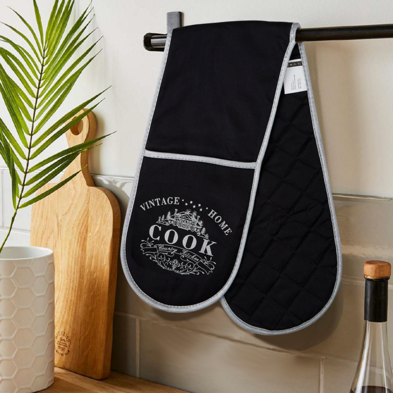 Black Double Oven Glove | Vintage Home