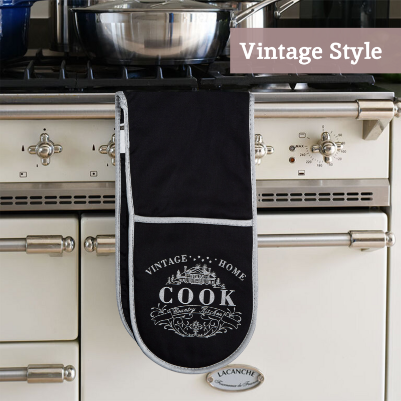Black Double Oven Glove | Vintage Home