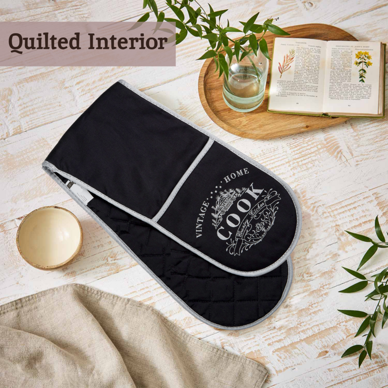 Black Double Oven Glove | Vintage Home
