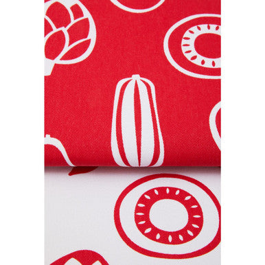 Set of Three Red Tea Towels | Besa