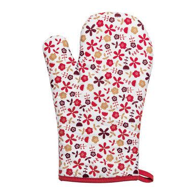 Single Oven Glove | Red Daisy