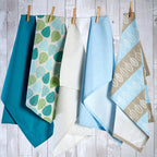 Set of Three Tea Towels | Green Leaf